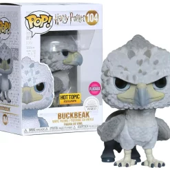 Best deal 🔥 Funko POP! Harry Potter Buckbeak Exclusive Vinyl Figure #104 [Black Eyes, Flocked] 🎁
