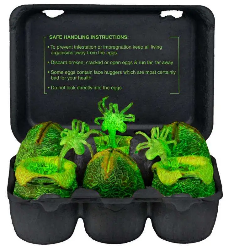 Cheapest 💯 NECA Aliens Glow-in-the-Dark Xenomorph Eggs in Carton Set Action Figure 👏 3 Cheapest 💯 NECA Aliens Glow-in-the-Dark Xenomorph Eggs in Carton Set Action Figure 👏